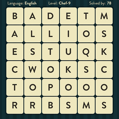  WordBrain Chef 9 | WordBrain Cheats | Chef Answers Level 9 
