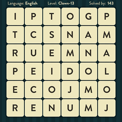  WordBrain Clown 13 | WordBrain Cheats | Clown Answers Level 13 
