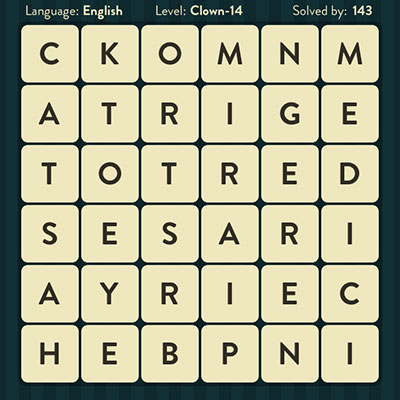  WordBrain Clown 14 | WordBrain Cheats | Clown Answers Level 14 