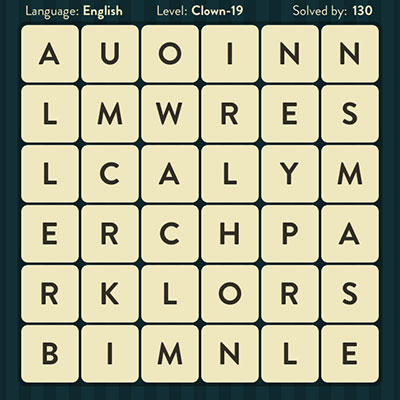  WordBrain Clown 19 | WordBrain Cheats | Clown Answers Level 19 