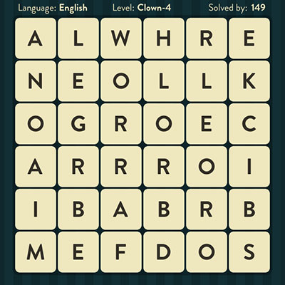  WordBrain Clown 4 | WordBrain Cheats | Clown Answers Level 4 