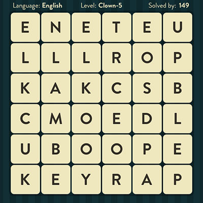  WordBrain Clown 5 | WordBrain Cheats | Clown Answers Level 5 