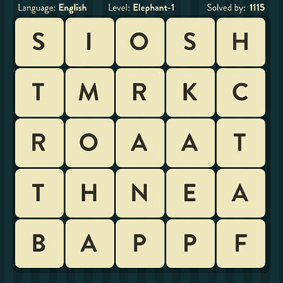  WordBrain Elephant 1 | WordBrain Cheats | Elephant Answers Level 1 