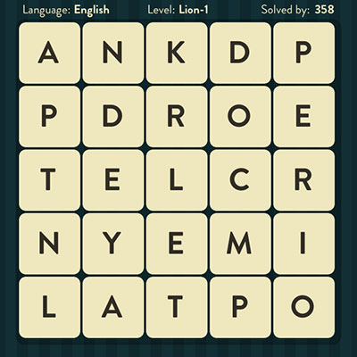  WordBrain Lion 1 | WordBrain Cheats | Lion Answers Level 1 