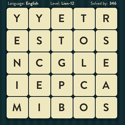  WordBrain Lion 12 | WordBrain Cheats | Lion Answers Level 12 