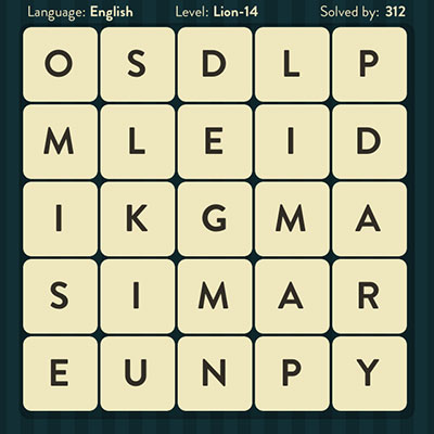  WordBrain Lion 14 | WordBrain Cheats | Lion Answers Level 14 