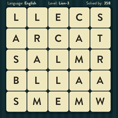  WordBrain Lion 3 | WordBrain Cheats | Lion Answers Level 3 