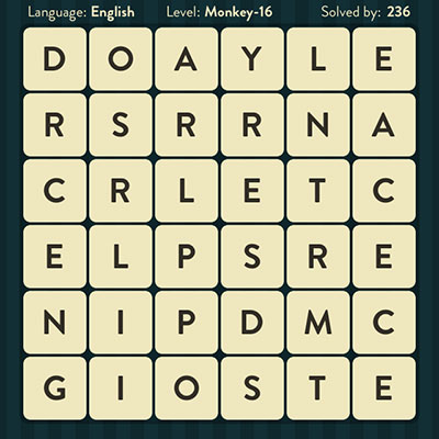  WordBrain Monkey 16 | WordBrain Cheats | Monkey Answers Level 16 