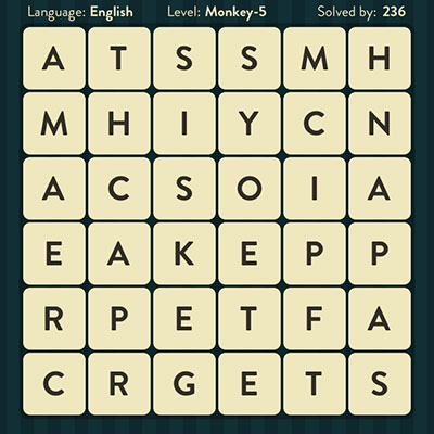  WordBrain Monkey 5 | WordBrain Cheats | Monkey Answers Level 5 