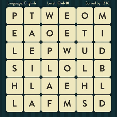  WordBrain Owl 18 | WordBrain Cheats | Owl Answers Level 18 
