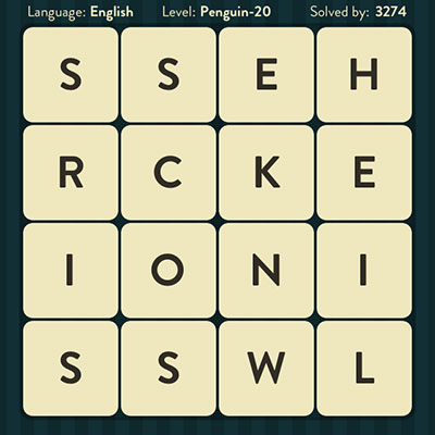 WordBrain Penguin 20 | WordBrain Cheats | Penguin Answers Level 20 