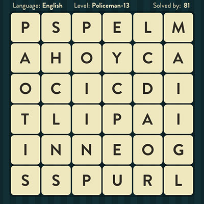 WordBrain Policeman 13 | WordBrain Cheats | Policeman Answers Level 13 