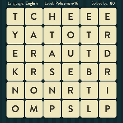  WordBrain Policeman 16 | WordBrain Cheats | Policeman Answers Level 16 