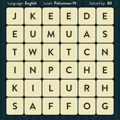  WordBrain Policeman 19 | WordBrain Cheats | Policeman Answers Level 19 