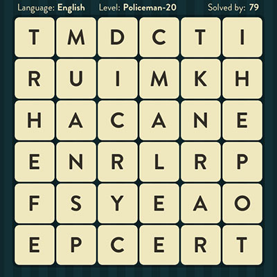  WordBrain Policeman 20 | WordBrain Cheats | Policeman Answers Level 20 
