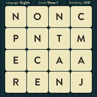  WordBrain Sheep 1 | WordBrain Cheats | Sheep Answers Level 1 