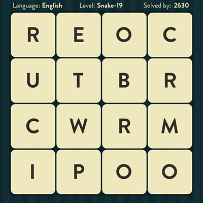  WordBrain Snake 19 | WordBrain Cheats | Snake Answers Level 19 
