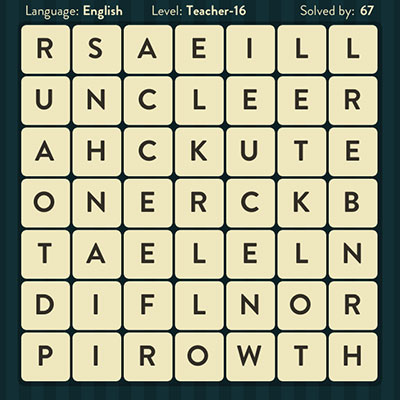  WordBrain Teacher 16 | WordBrain Cheats | Teacher Answers Level 16 