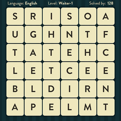  WordBrain Waiter 1 | WordBrain Cheats | Waiter Answers Level 1 