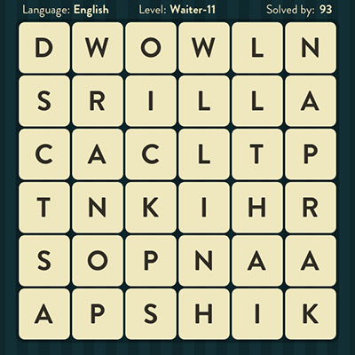  WordBrain Waiter 11 | WordBrain Cheats | Waiter Answers Level 11 