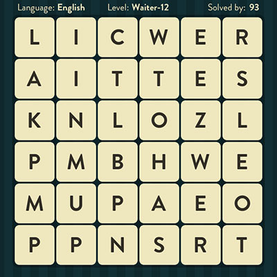  WordBrain Waiter 12 | WordBrain Cheats | Waiter Answers Level 12 