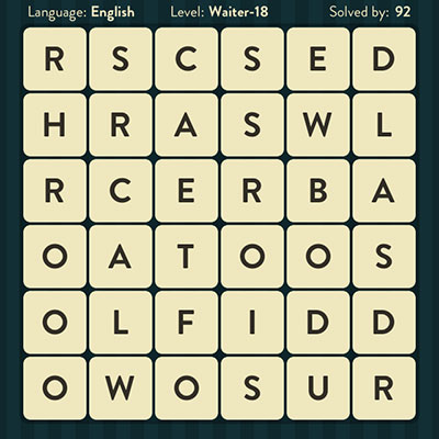  WordBrain Waiter 18 | WordBrain Cheats | Waiter Answers Level 18 