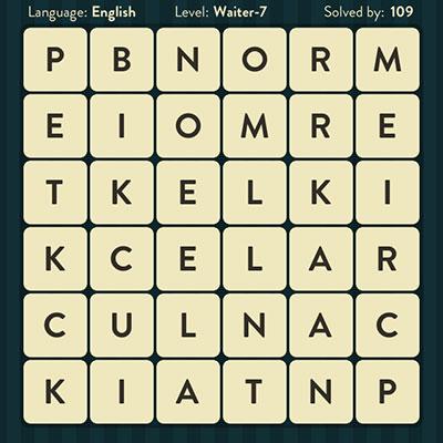  WordBrain Waiter 7 | WordBrain Cheats | Waiter Answers Level 7 