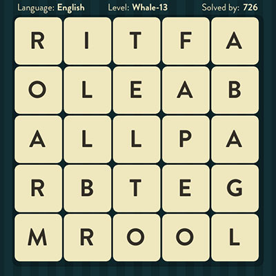  WordBrain Whale 13 | WordBrain Cheats | Whale Answers Level 13 