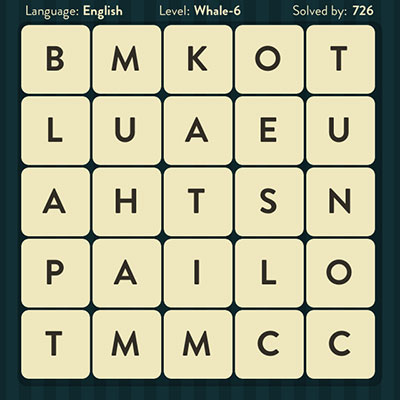  WordBrain Whale 6 | WordBrain Cheats | Whale Answers Level 6 